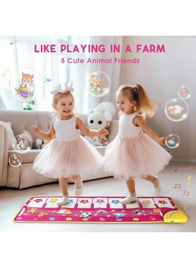 M SANMERSEN Piano Mat - Musical Keyboard Floor Playmat 39.5" Electronic Music Animal Touch Play Blanket Funny Xmas Gift Toy for 1 2 3 Year Old - Image 5