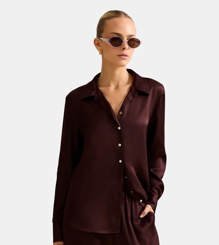 فورايفر نيو LYDIA Oversized Satin Shirt