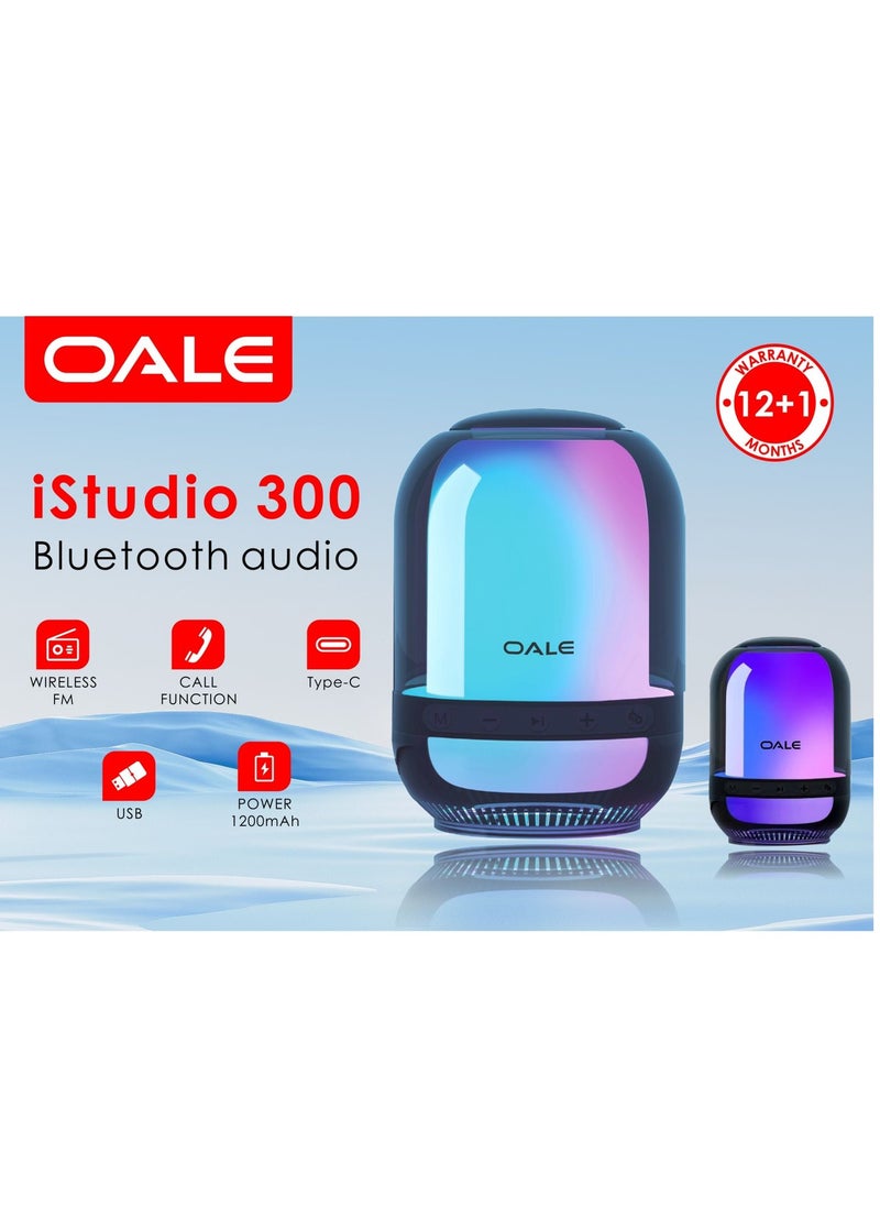 OALE iStud 300 Portable Music Sound Box Super Bass TWS Outdoor Speaker Transparent RGB Mini Wireless Speaker  - Image 2