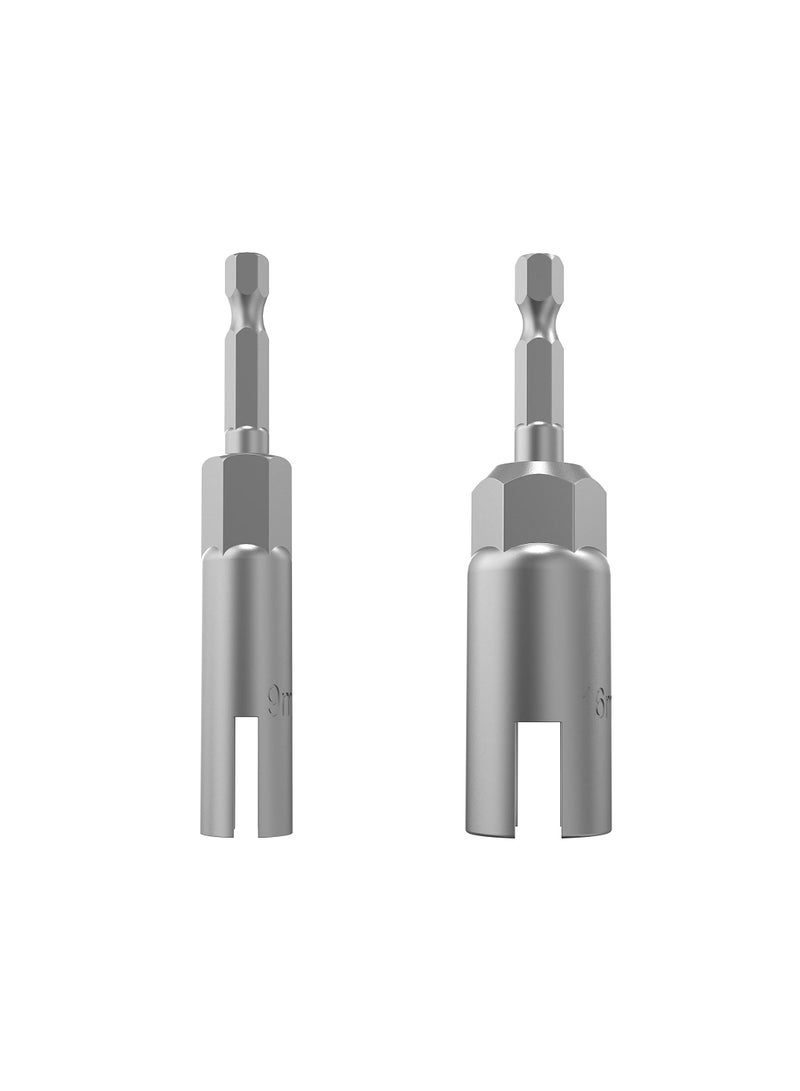 4 Pack hex shank nut driver power wing nut drill bit socket tool drive kit, slotted wing nut drill sleeve wrench wrench kit