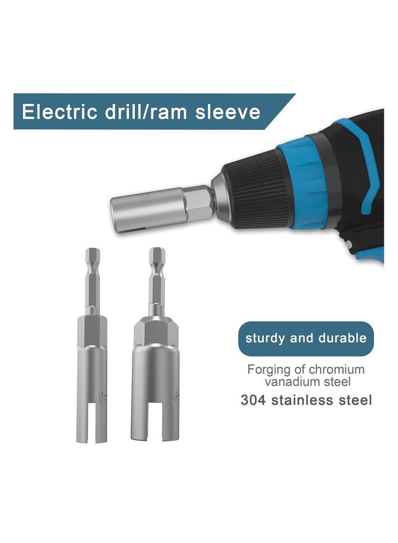 4 Pack hex shank nut driver power wing nut drill bit socket tool drive kit, slotted wing nut drill sleeve wrench wrench kit