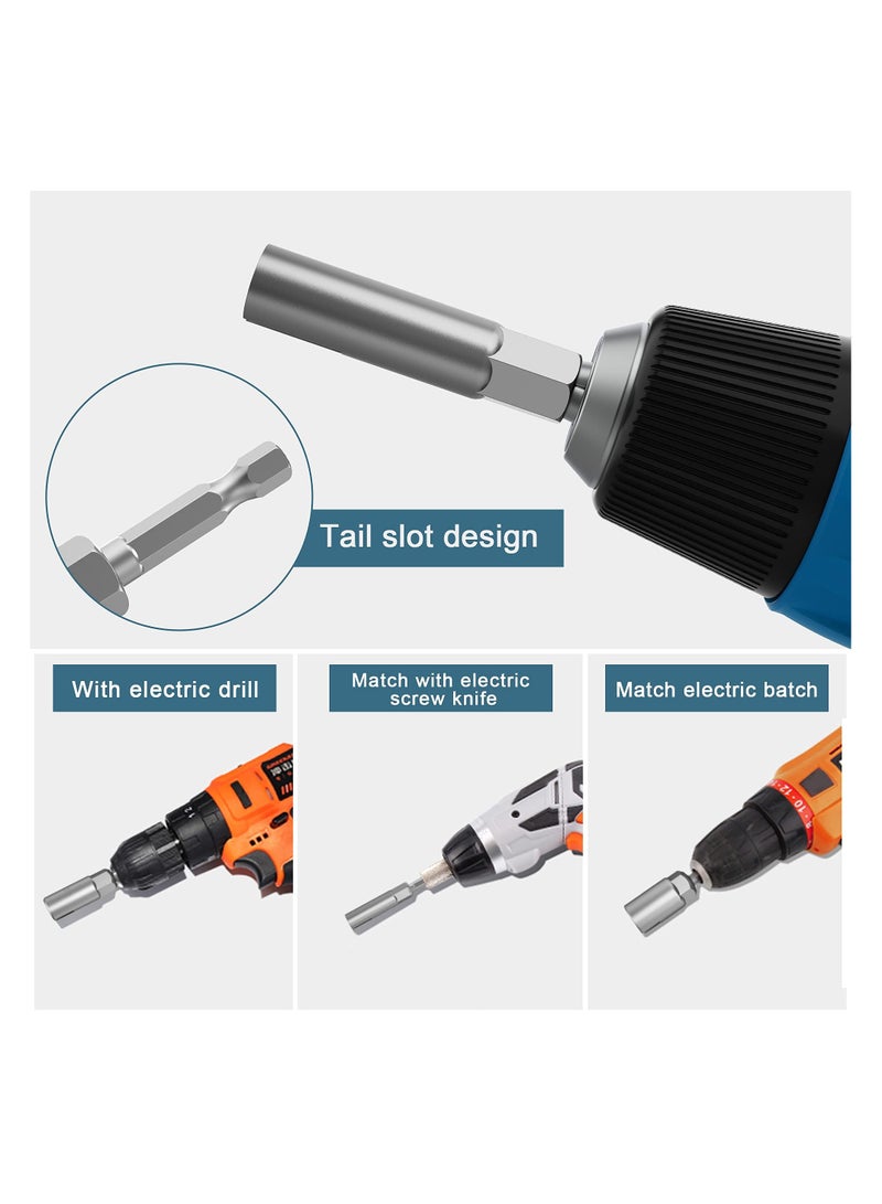 4 Pack hex shank nut driver power wing nut drill bit socket tool drive kit, slotted wing nut drill sleeve wrench wrench kit