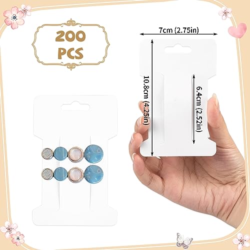 fuceury 200 Pieces Hair Clip Display Cards 350gsm Cardstock Hair Bow Display Holder Hair Clip Bow Display Cards for Hair Accessories Display and Organizing 4.25x2.75 Inches - Image 2