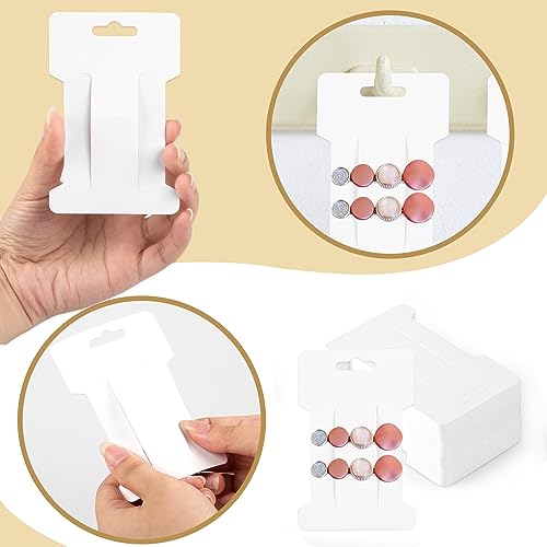 fuceury 200 Pieces Hair Clip Display Cards 350gsm Cardstock Hair Bow Display Holder Hair Clip Bow Display Cards for Hair Accessories Display and Organizing 4.25x2.75 Inches - Image 3