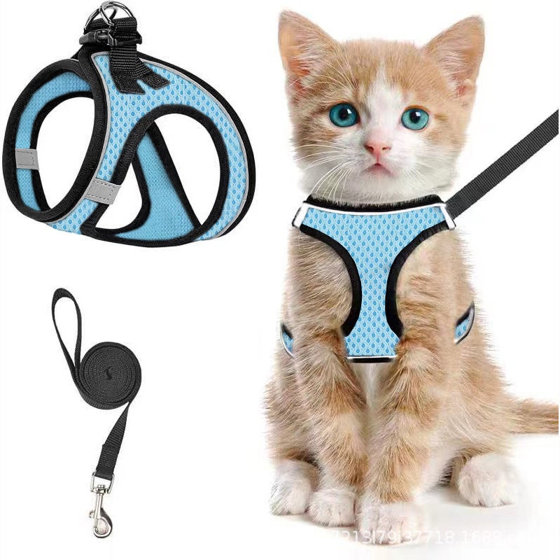 Pet Supplies Breathable Reflective Anti-Stray Cat Harness with Leash for Cats and Small  Dogs - Image 1
