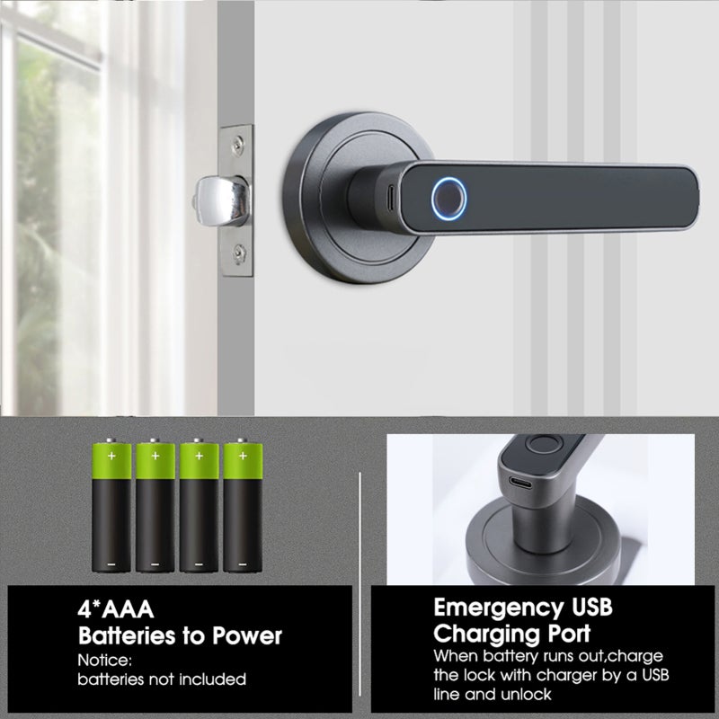 WAFU Fingerprint Door Lock 2 Unlocked Ways Key Unlocking for Homes Apartments - Image 2