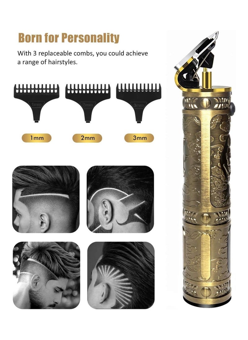 ELTRAZONE Upgraded T Blade Hair Trimmer for Men, Cordless Electric Pro Li Outliner, Zero Gapped Detail Barbershop Beard Shaver Rechargeable Hair Clippers with Limit Combs Guards & LED Display - Image 2