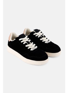 RBX Women Suede Lace Up Outdoor Shoes, Black  - Image 1