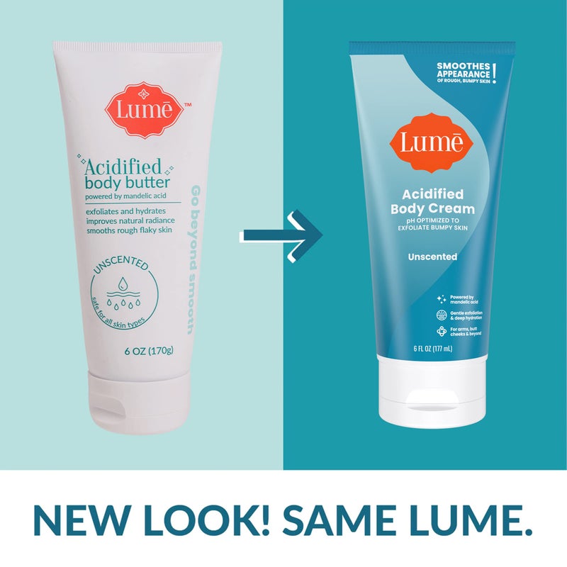 Lume Acidified Body Cream - Smooth Appearance of Rough, Bumpy Skin - Paraben Free, Lanolin Free, Skin Safe - 6 ounce (Unscented) - Image 4