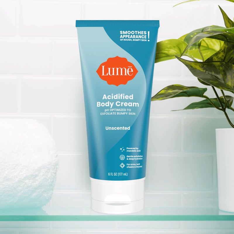 Lume Acidified Body Cream - Smooth Appearance of Rough, Bumpy Skin - Paraben Free, Lanolin Free, Skin Safe - 6 ounce (Unscented) - Image 5