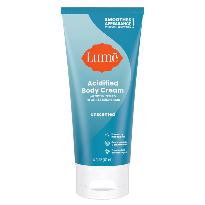 Lume Acidified Body Cream - Smooth Appearance of Rough, Bumpy Skin - Paraben Free, Lanolin Free, Skin Safe - 6 ounce (Unscented) - Image 1