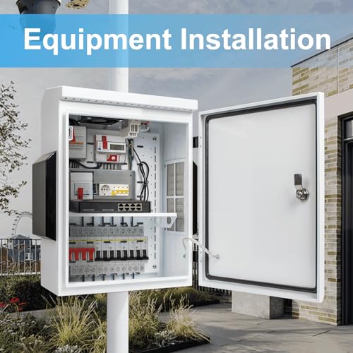 namunanee Outdoor Electrical Box with Thermostat and Fan, Cold-Rolled Steel Plate, Aluminum Alloy Back Beam, One-Piece Ventilation Design, IP65 Waterproof, Wall/Pole Mounted. (19.6" x 15.7" x 7.9") - Image 5