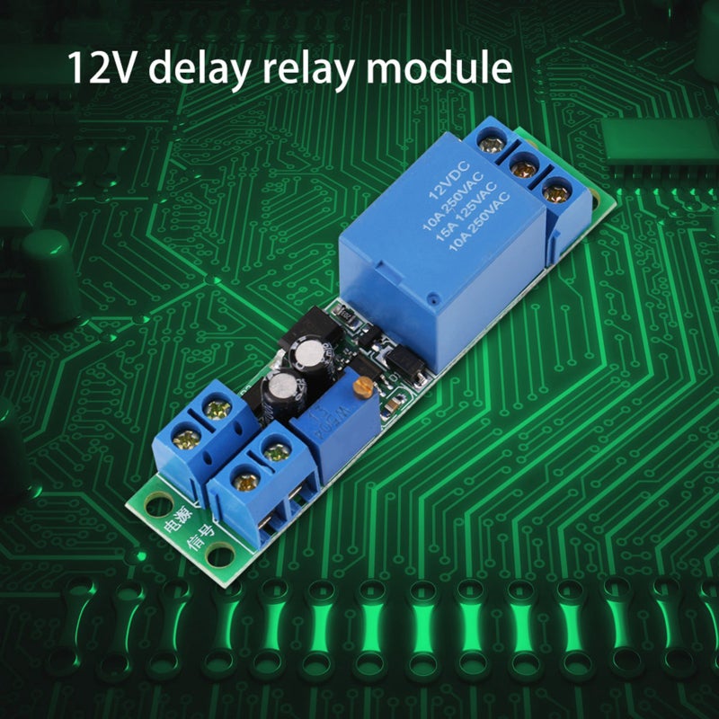 مفتاح مؤقت DC12V بمقاومة متغيرة للتأخير قابل للتعديل من 0 إلى 25 ثانية – وحدة روابط محمية بمصمم مضاد للانعكاس، متوافقة مع الإطلاق المتكرر للاستخدام في التحكم الصناعي، المنزل الذكي، وتطوير الروبوتات - Image 3