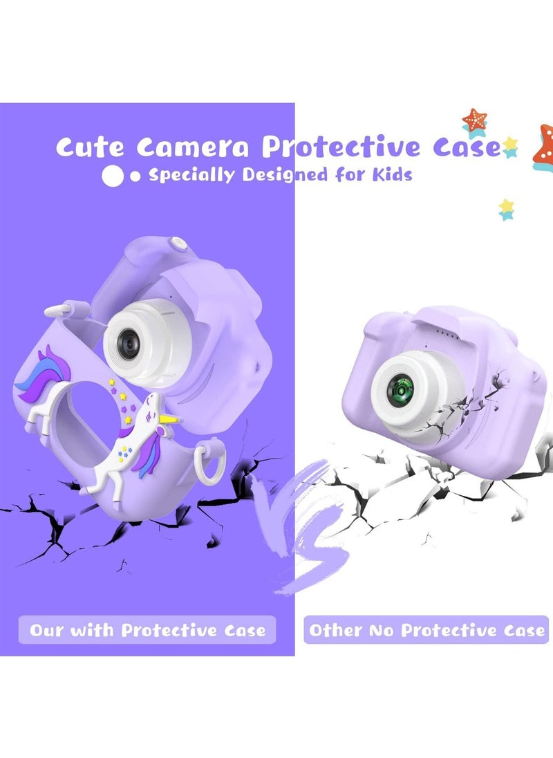 Kids Camera, 1080P HD Camera for with 32 GB Card, 40MP Digital Camera,HD Video Protective Silicone Cover,for Girls Boys Age 6-12
