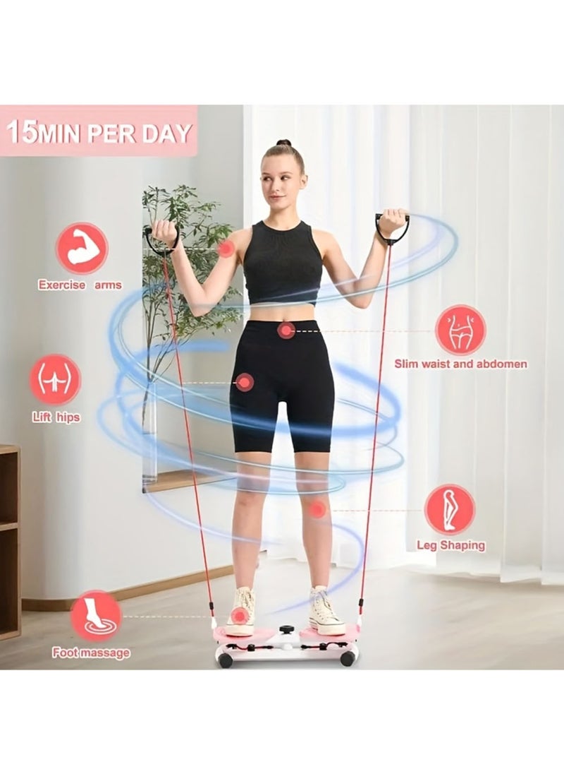 EzzySo Waist Twisting Machine Core and Abdominal Trainers with Textured Surface Resistance Band Non-Electric Waist Twister for Home Office Fitness Ideal for Abdominal Workouts Core Stability Enhancement Pink  - Image 2