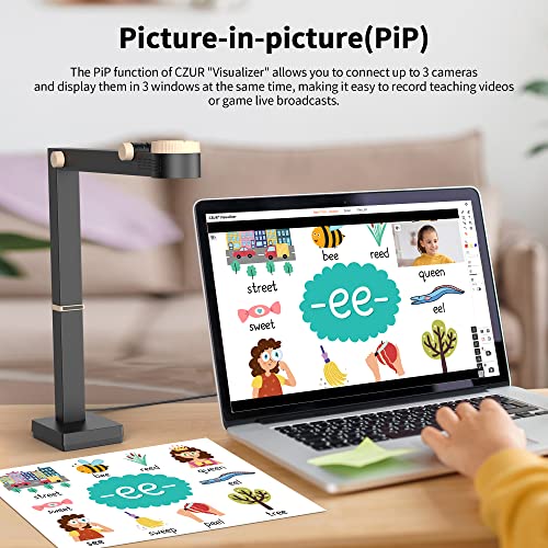 CZUR Fancy Pro 8MP USB Document Camera for Teacher, 4K Webcam with Microphone and LED Light, Up to 60fps, Auto Focus, for Remote Teaching, Live Streaming, Web Conference, for Mac and Windows - Image 5