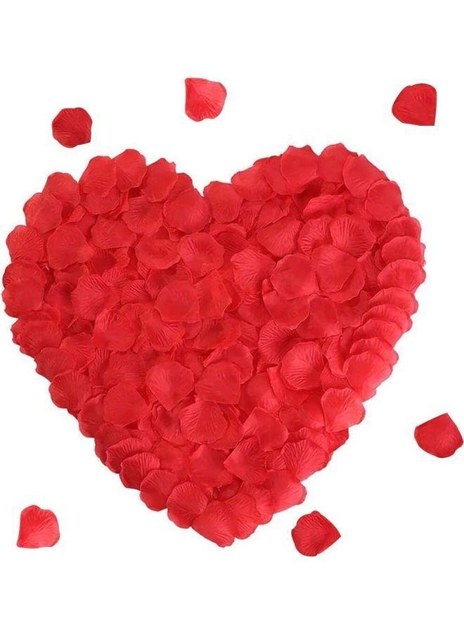 1000-Piece Artificial Silk Rose Petals Romantic Decoration Red - Image 1