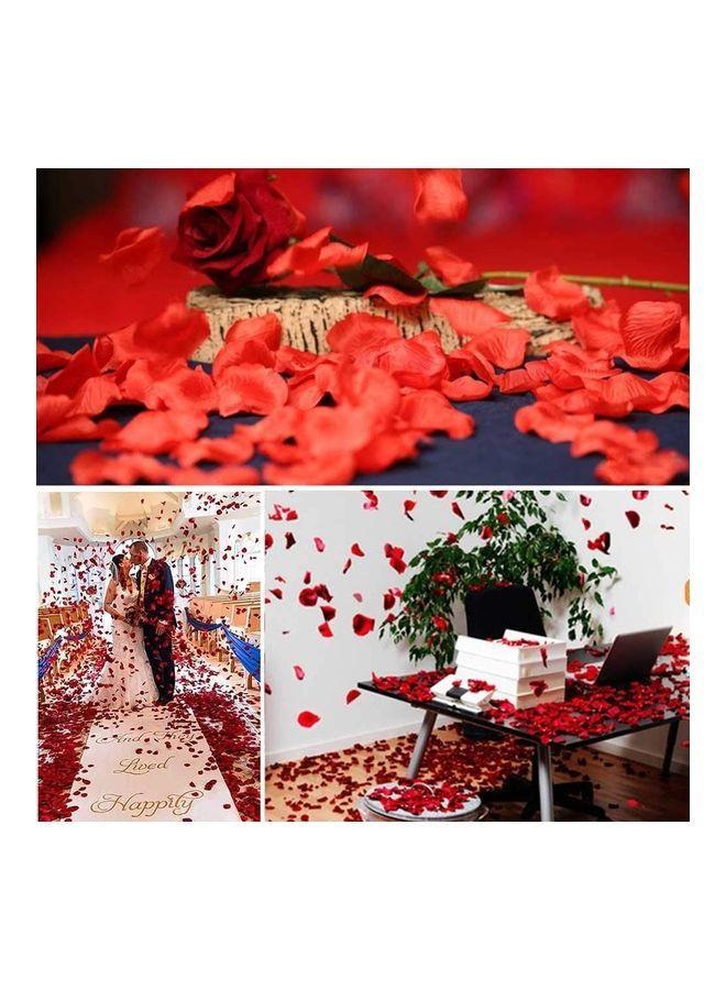 1000-Piece Artificial Silk Rose Petals Romantic Decoration Red - Image 4