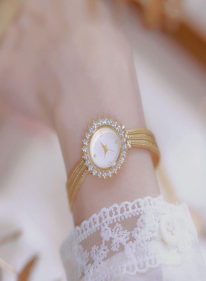BESTKANG Elegant Women's Minimalist Quartz Watch with Stainless Steel Mesh Strap - Slim Dress Watch for Ladies, Gold White, fashion - Image 2