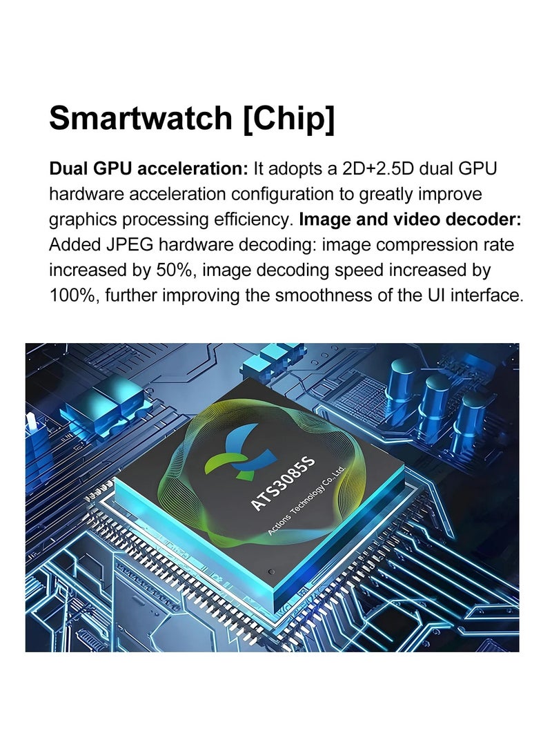 ساعة DT Watch X الذكية، شاشة AMOLED مقاس 1.43 بوصة، BT Call Photo Album تشغيل الموسيقى وتسجيل الفيديو والبوصلة، ساعة DT الذكية (أزرق) - Image 2