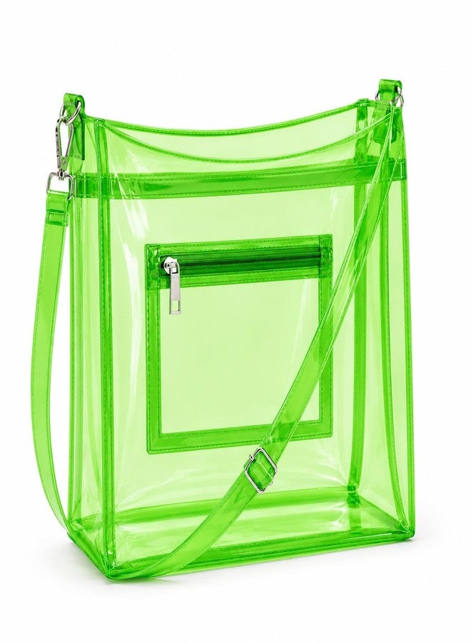 Echo Boomers Transparent Shoulder Bag - Neon Green | Stylish, Spacious, Durable & Multipurpose PVC Tote - Image 1