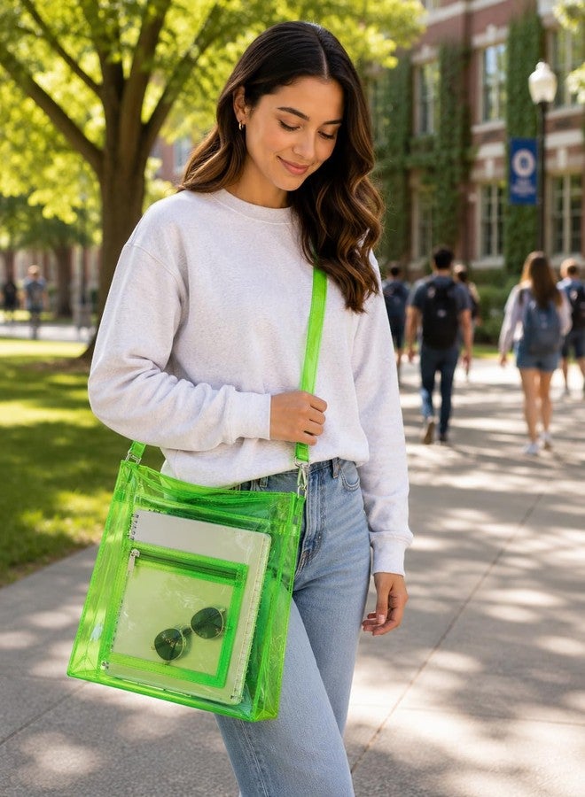 Echo Boomers Transparent Shoulder Bag - Neon Green | Stylish, Spacious, Durable & Multipurpose PVC Tote - Image 3