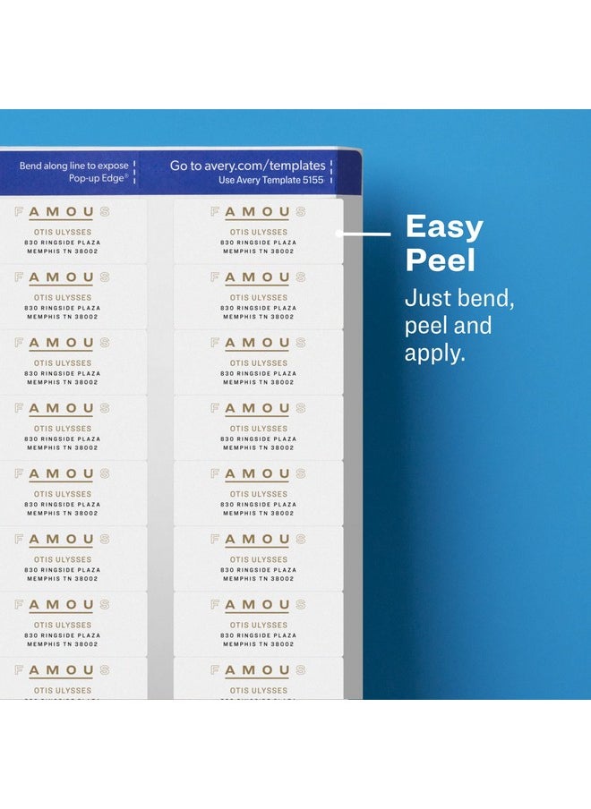 AVERY - Avery Printable Return Address Labels with Sure Feed, 2/3" x 1-3/4", Matte Clear, 600 Blank Mailing Labels (18695) - Image 1