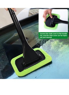 Plan A Windshield Cleaning Tool, Detachable Long Handle Microfiber Head, 2 Washable Cloth Heads and 30ml Spray Bottle, Perfect for Easy and Effective Glass Cleaning for Clear View  - Image 2