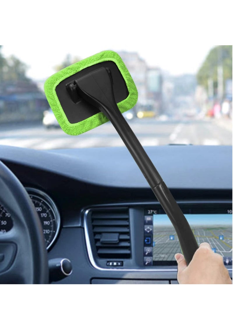 Plan A Windshield Cleaning Tool, Detachable Long Handle Microfiber Head, 2 Washable Cloth Heads and 30ml Spray Bottle, Perfect for Easy and Effective Glass Cleaning for Clear View - Image 3