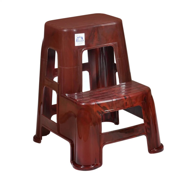 NILKAMAL Nilkamal STL 21 Strong and Durable Plastic Step Stool for Home Bedroom Bathroom Kitchen Living Room Office Adult Kids Childrens and Garden Stool with high Load Capacity Rose Wood - Image 1