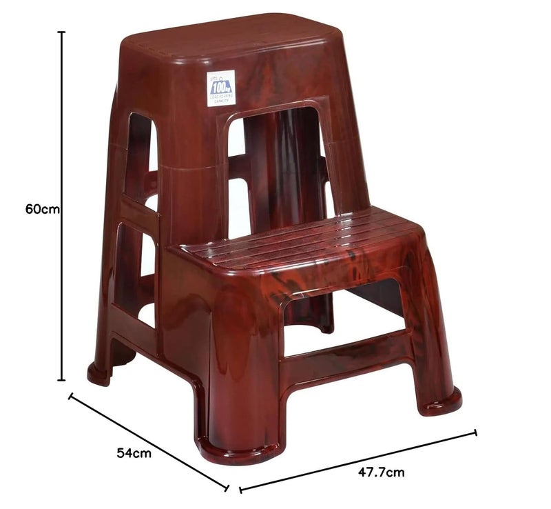 NILKAMAL Nilkamal STL 21 Strong and Durable Plastic Step Stool for Home Bedroom Bathroom Kitchen Living Room Office Adult Kids Childrens and Garden Stool with high Load Capacity Rose Wood - Image 2
