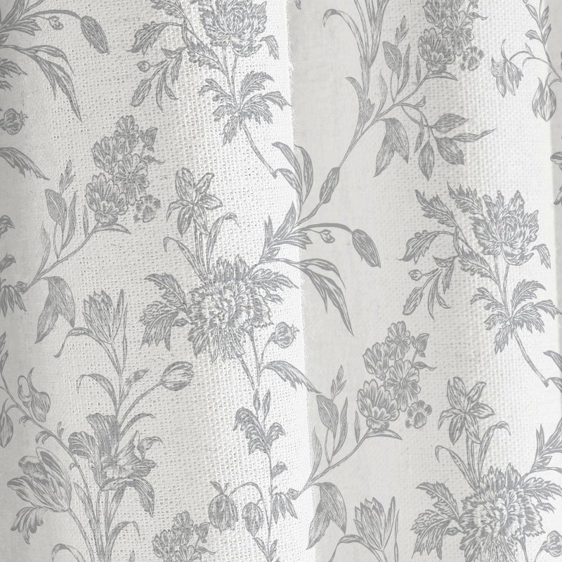 WOUVMA Vintage Farmhouse Shower Curtain for Bathroom Grey Shower Curtain Floral Cotton 72"" W x 72"" L - Image 3