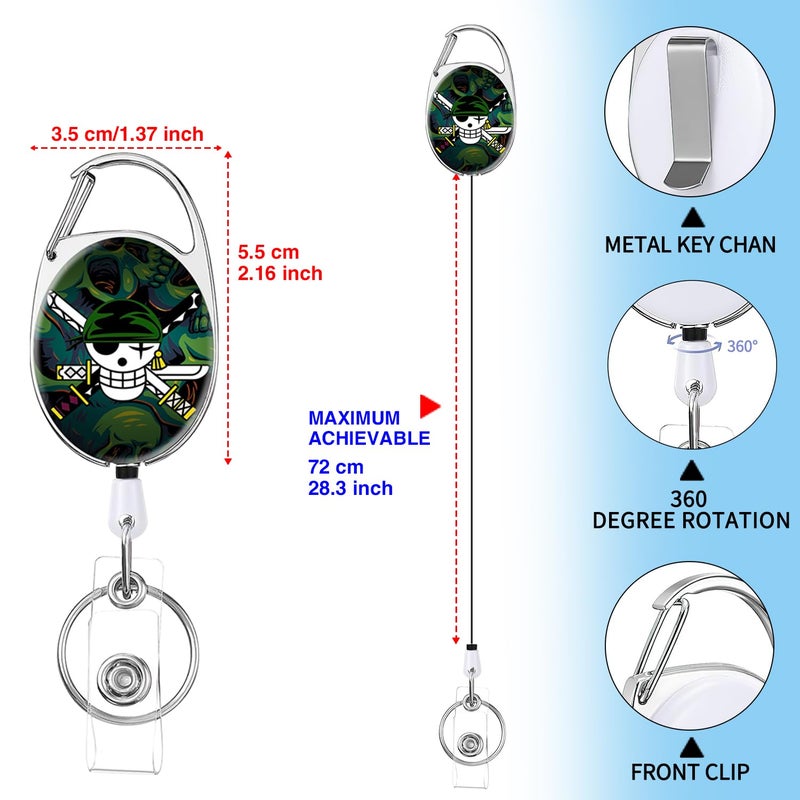 Pounchi Fight Anime Retractable Badge Reels (2 Pack) with Cool Name Tag Badge Holder (2 Pack) Cartoon ID Badge Holders Nursing Badge Reel Badge Clip Gifts for Teens Kids - Image 2