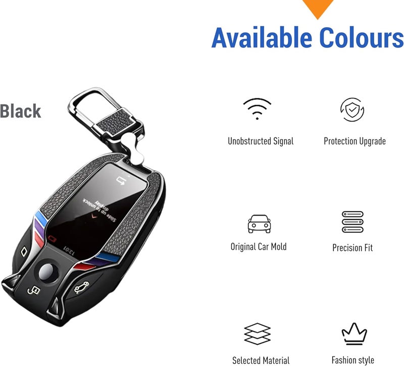 7Cylinder Genuine Leather Zinc Alloy Key Case for BMW Models - Image 3