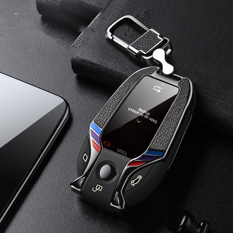 7Cylinder Genuine Leather Zinc Alloy Key Case for BMW Models - Image 2