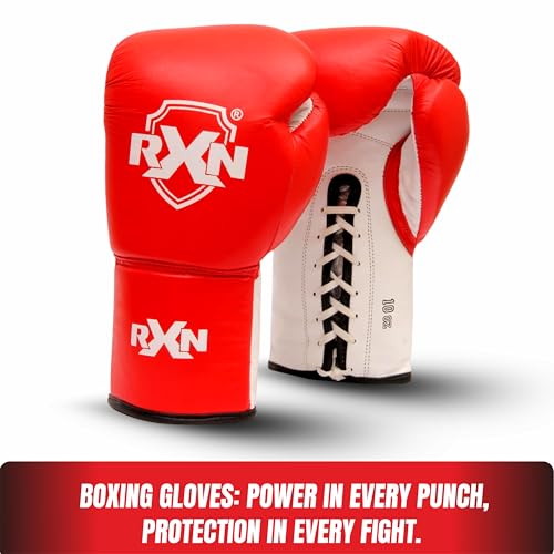 RXN® Boxing PRO Fight Gloves (10 OZ, Red) - Image 2