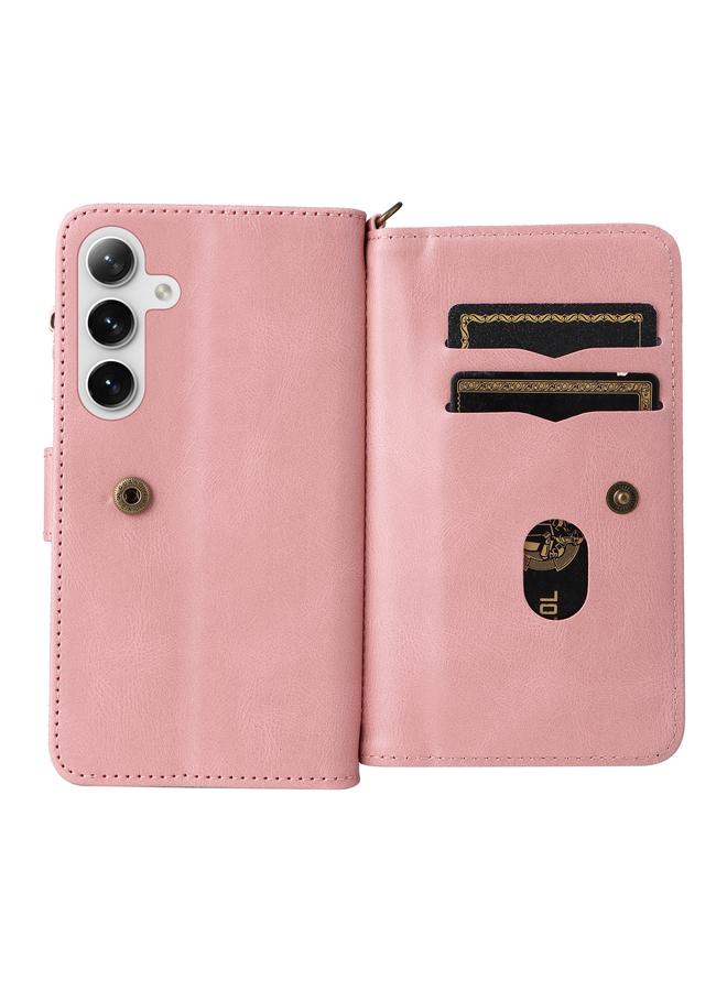 S-TOP Case For Samsung Galaxy S25+ / S24+ 5G Skin Feel Multi Card Slots Zipper Wallet Leather Phone Case - Image 3