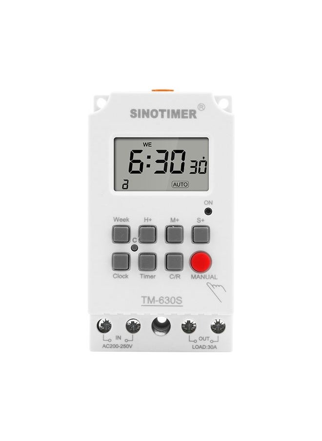 BURAQ - SINOTIMER TM630S-1 110V 30A Timer Switch 1 Second Interval Weekly Programmable Time Relay - Image 1