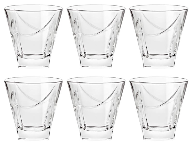 Barski European Glass Double Old Fashioned Tumbler Glasses Uniquely Designed Set of 6115oz Made in Europe