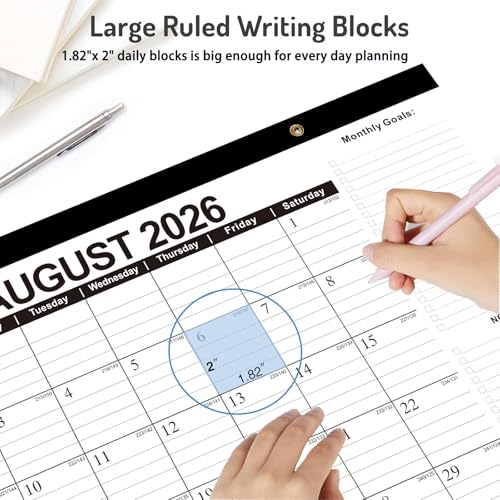 Dayvorax 2026-2027 Desk Calendar, 19 Months Desk Calendar Jun 2026 - Dec 2027, 17" × 12" Desktop Calendar with Ruled Blocks, Corner Protectors, Thick Paper for Home Office - Image 5
