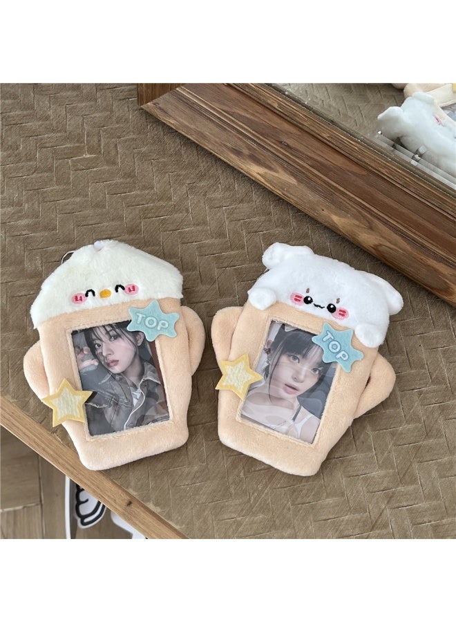NIBEMINENT 1 - Piece Cute Champion Puppy Plush Kpop Photo Card Holder Pendant Key Chain ID Badge Holder ID Card Holder Photo Card Protector for School ID Office ID Access Card for Women Girls - Image 2