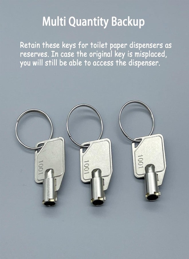 KLIVYA Metal 1001 Dispenser Key, Exquisite Dispenser Key for Select Models of ASI/Bobrick/Frost/Bradley Soap Dispensers.Silver.Pack of 3 - Image 3