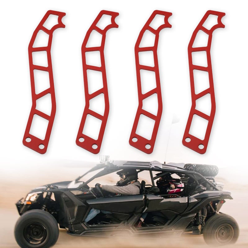 SKYJDM 4PCS Door Latch Handles Compatible with 20172022 CanAM Maverick X3 X RS DS Turbo R Max 2  4 Door Models Red