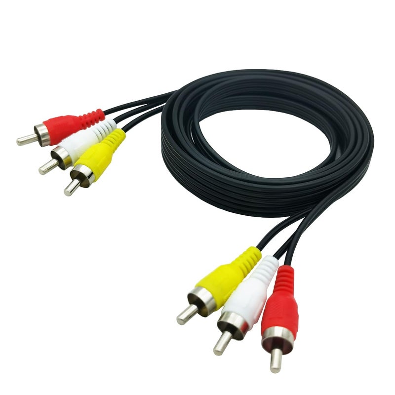 AILTECK 6FT RCA Audio Video Composite AV Cable, 3 Male to 3 Male RCA AV Cable for TV VCR DVD Projector Amplifier Speaker - Image 1