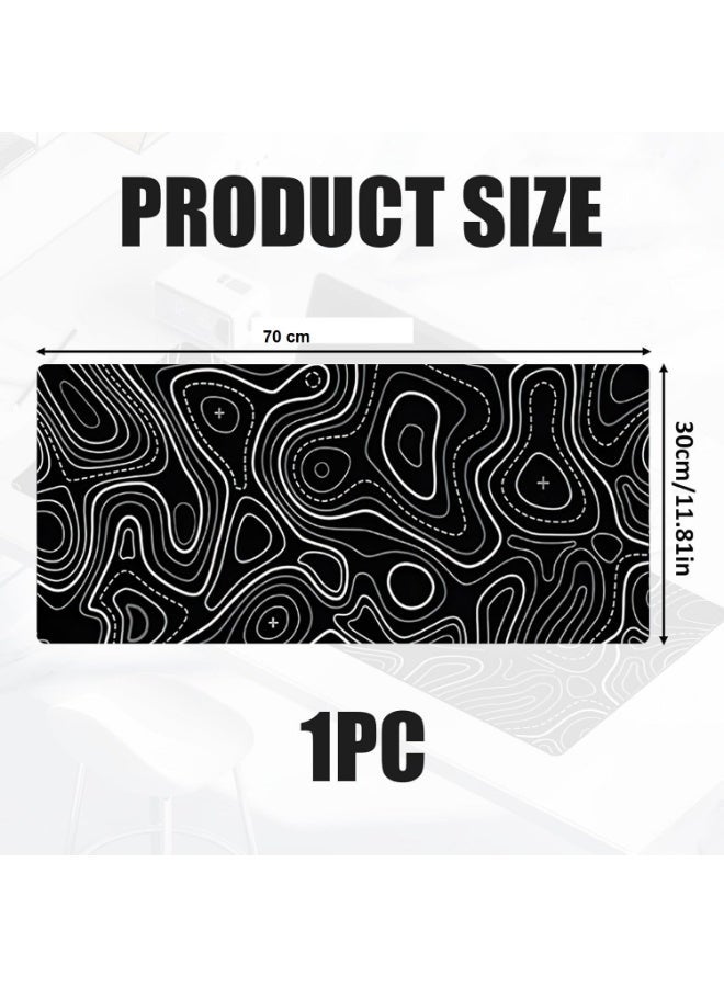 Topographic Dots Gaming Mouse Pad (70 x 30cm) - Soft Speed surface Mouse Mat - 3mm Non Slip Rubber Base - Mousepad Stitched Edges fit Keyboard Mouse Desk Pad for Gaming and Office - Image 3