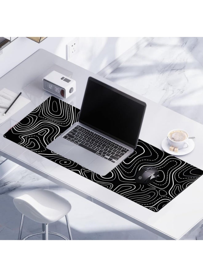 Topographic Dots Gaming Mouse Pad (70 x 30cm) - Soft Speed surface Mouse Mat - 3mm Non Slip Rubber Base - Mousepad Stitched Edges fit Keyboard Mouse Desk Pad for Gaming and Office - Image 4
