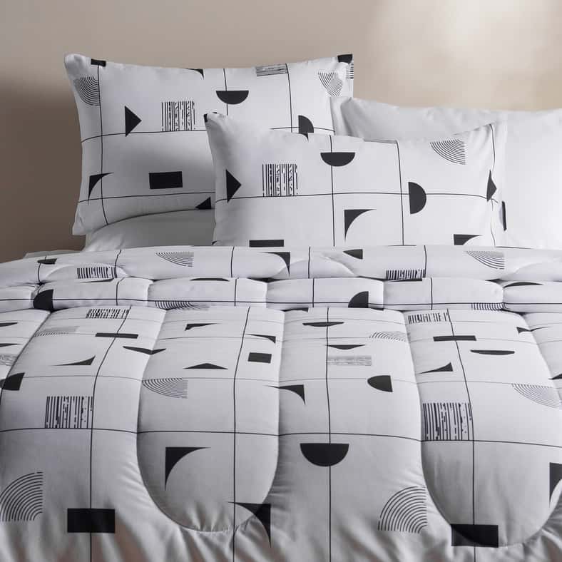 Pan Home طقم لحاف كامل مكون من 3 قطع 160x220 سم - رمادي - Image 2