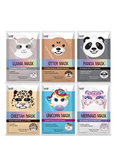 Epielle Epielle Character Sheet Masks | Korean Animal Spa Mask | -For All Skin Types | Spa gifts for women, Birthday Party Gift for her kids, Girls Night, Skincare Party, Stocking Stuffers (Assorted 6 pk)  - Image 1