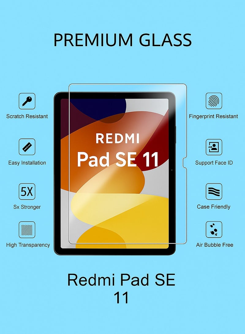 Screen Protector for Redmi Pad SE 11 – Tempered Glass, Anti-Break, Shock Resistant, High Transparency, Smooth Touch, Easy Installation - Image 1