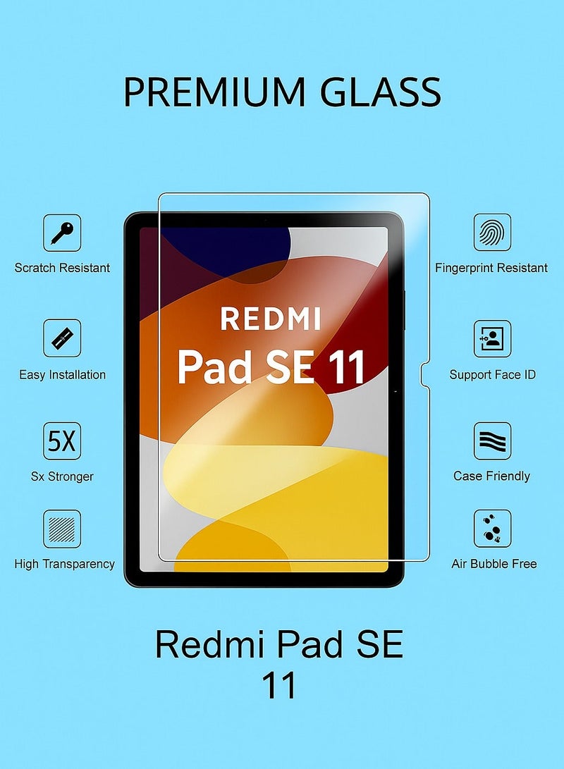 Screen Protector for Redmi Pad SE 11 – Tempered Glass, Anti-Break, Shock Resistant, High Transparency, Smooth Touch, Easy Installation - Image 1